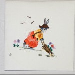 rabbit with wheel barrow