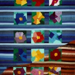 Floating pansees - quilt single bed -c